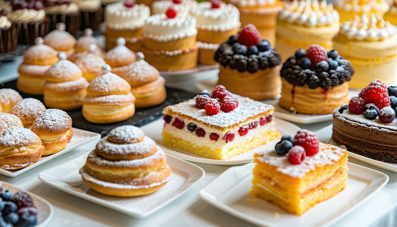 Custom desserts and pastries arranged for a celebration